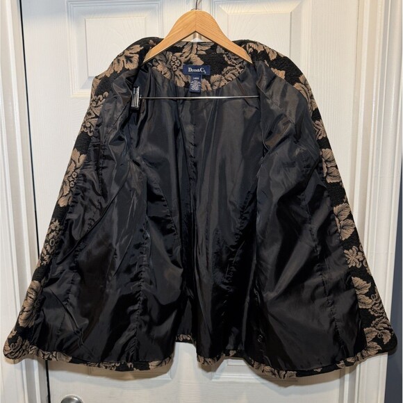 Vtg Denim & Co Tapestry Blazer Jacket Large Floral Damask Boho Dark Academia - Picture 5 of 16